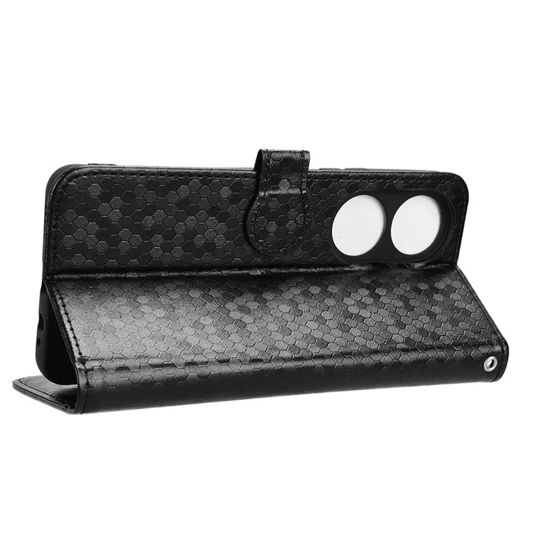 Für vivo Y100 5G Wallet Case Dot Pattern Imprint PU Leather Phone Cover - Schwarz