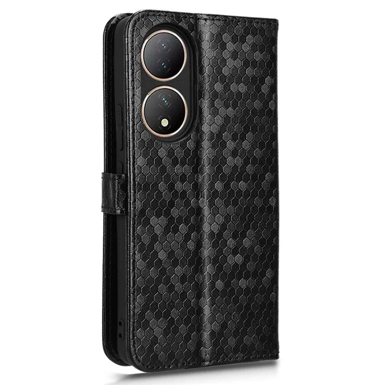 Für vivo Y100 5G Wallet Case Dot Pattern Imprint PU Leather Phone Cover - Schwarz
