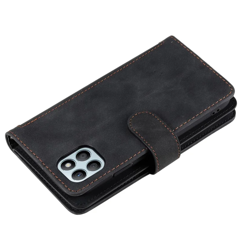For Honor X6b 4G Case PU Leather Phone Cover with Zipper Wallet 9 Card Slots - Black