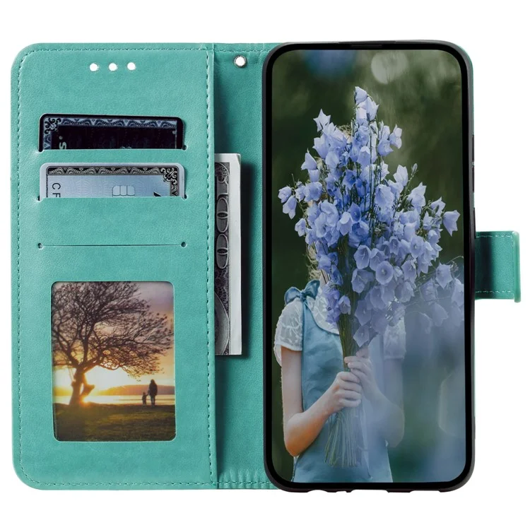 For Honor X6b 4G Case Imprinted Totem PU Leather Wallet Stand Phone Cover - Verde