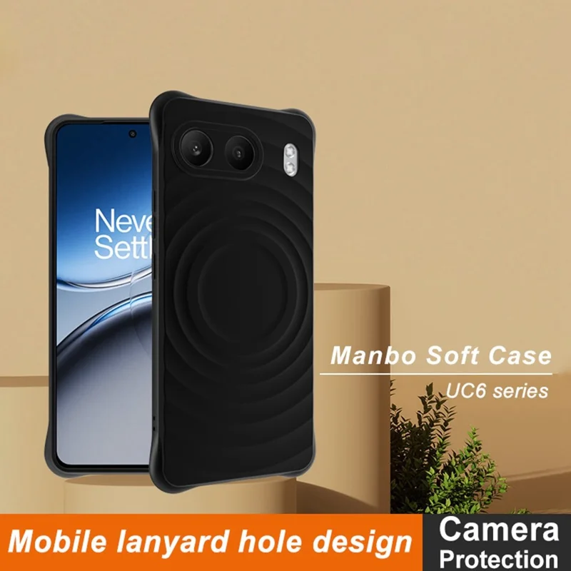 IMAK UC-6 Series для OnePlus Nord 4 TPU чехол с дизайном в виде капель воды Матовый Анти-Отпечатки - Матовый Черный