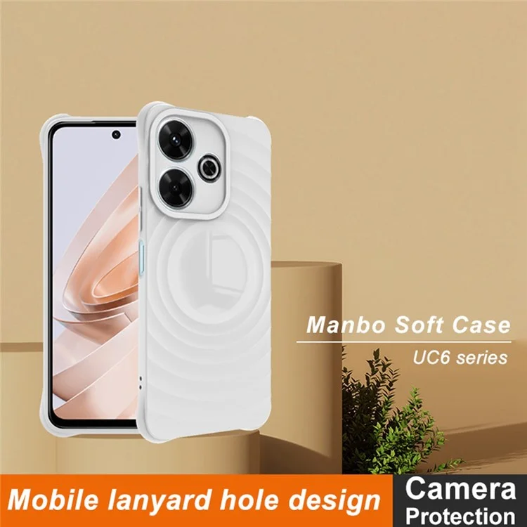 IMAK UC-6 Series para Xiaomi Redmi 13 5G / 4G / Poco M6 4G / Redmi Note 13R 5G Carcasa TPU Mate - Blanco Mate