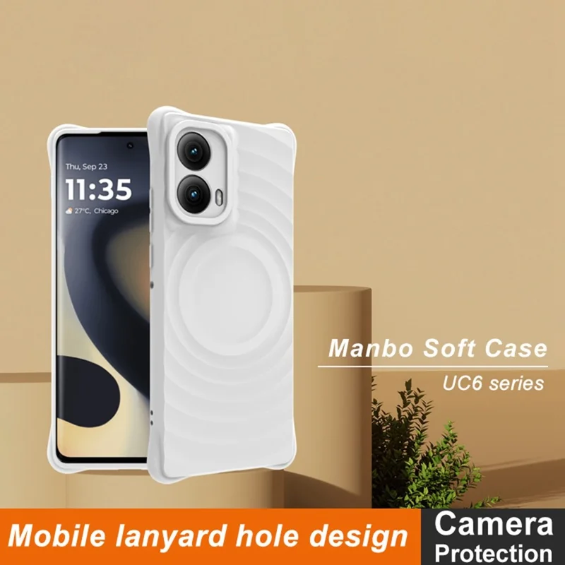 IMAK UC-6 Series per Motorola Edge (2024) 5G Custodia Guscio in TPU Opaco Antigraffio - Bianco Opaco