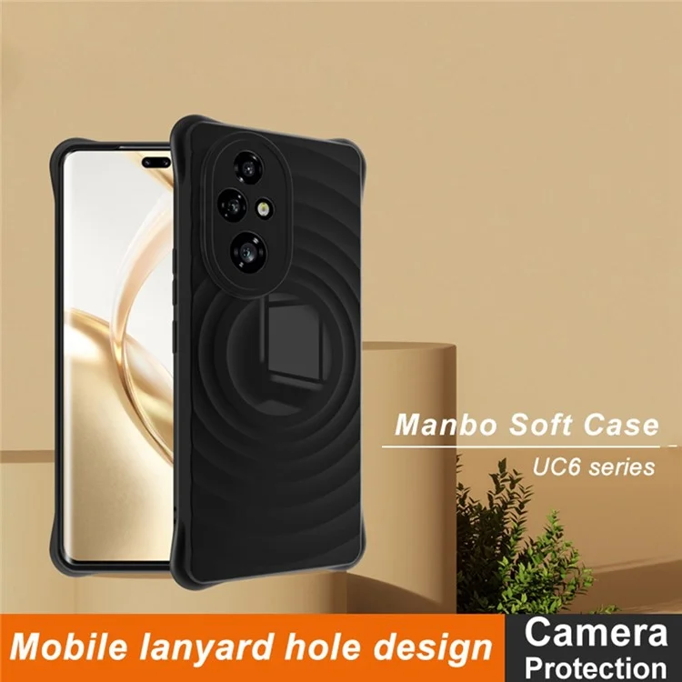 IMAK UC-6 Series для Honor 200 Pro 5G TPU Case Усиленные углы Матовый чехол для телефона - Матовый черный