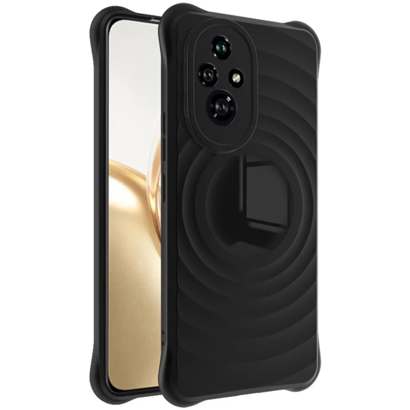 IMAK UC-6 Series for Honor 200 5G Case Water Drop Texture Anti-Skid Matte TPU Cover - Matte Black