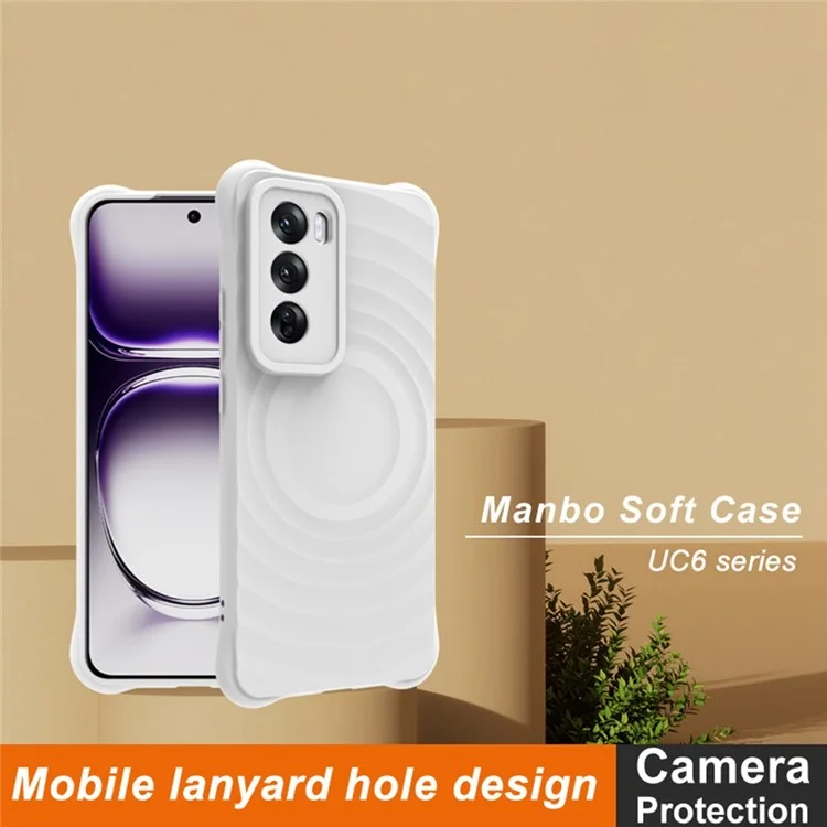 IMAK UC-6 Serie für Oppo Reno12 Pro 5G (Global) Matt Case TPU Handyhülle Linsenaufkleber - Matt Weiß