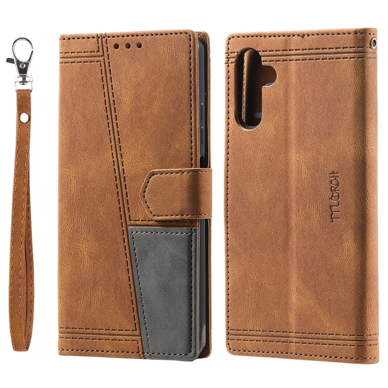 Per Samsung Galaxy A16 5G / A16 4G Custodia in pelle RFID Blocking Wallet Stand Phone Cover con cinturino - Marrone