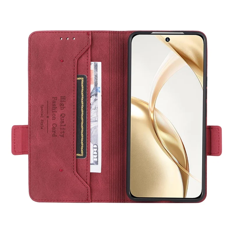 For Honor 200 5G Case Leather Wallet Flip Phone Cover with Hardware Decor - Rose