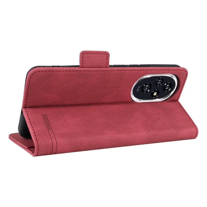 For Honor 200 5G Case Leather Wallet Flip Phone Cover with Hardware Decor - Rose