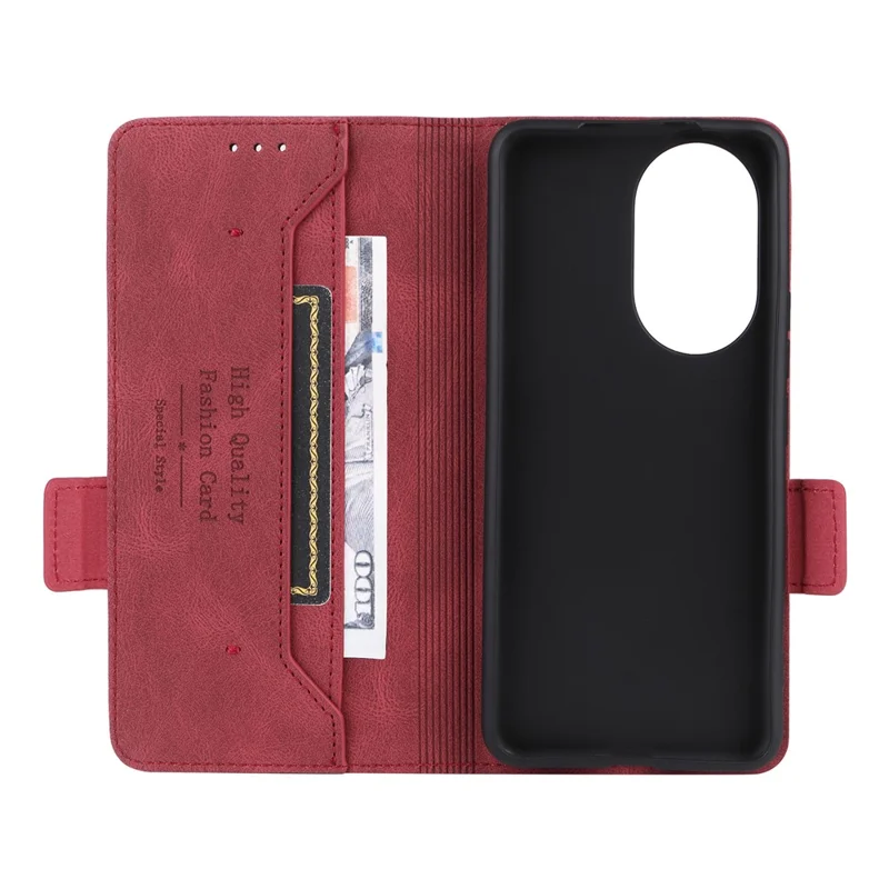 For Honor 200 5G Case Leather Wallet Flip Phone Cover with Hardware Decor - Rose