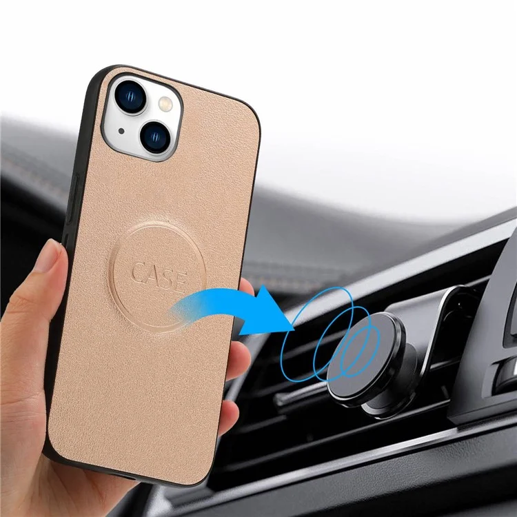 Para Iphone 14 Ultra-fino Destacável à Prova de Vaso Magnético da Carteira de Couro de Couro Casca de Capa - Ouro