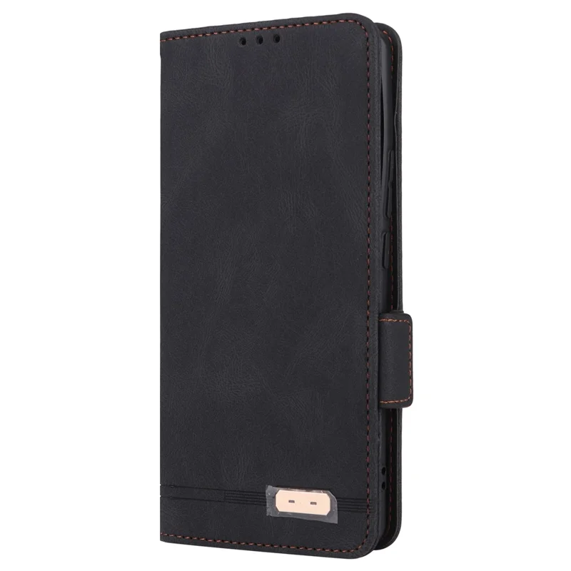 Para Realme GT 6 5G / GT 6T 5G / GT Neo6 5G / GT Neo6 SE 5G Funda de Cartera de Cuero con Decoración de Hardware - Negro
