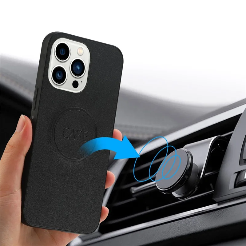 Para iPhone 14 Pro Ultra-thin Cartera Desmontable Funda de Teléfono de Cuero a Prueba de Golpes Cierre Magnético Funda de Teléfono Celular - Negro