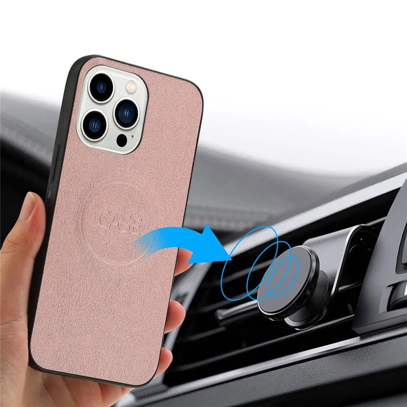 For iPhone 14 Pro Ultra-thin Detachable Leather Wallet Phone Case Shockproof Magnetic Clasp Cellphone Shell - Rose Gold