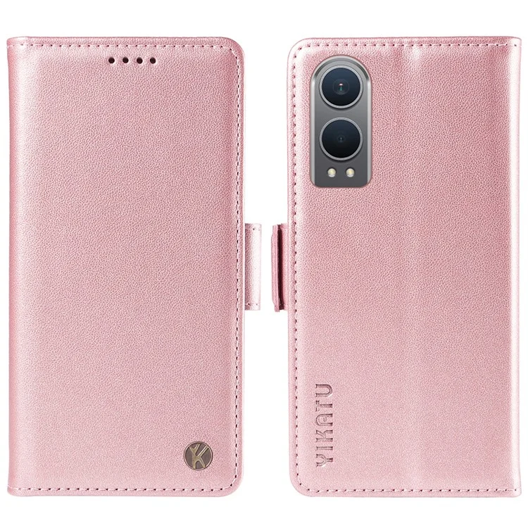 YIKATU YK-003 Für OnePlus Nord CE4 Lite 5G / Oppo K12x 5G (China) Hülle Kartenfach Ständer Leder Handyhülle - Roségold