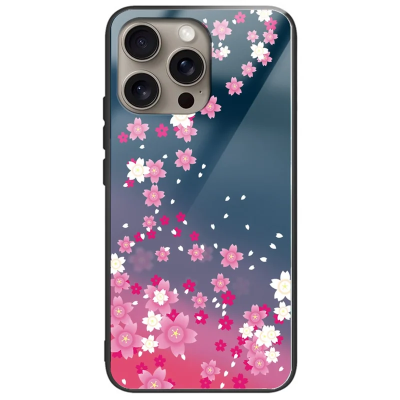 Per iPhone 16 Pro Max Case Tempered Glass TPU Pattern Printing Phone Cover - Stile A