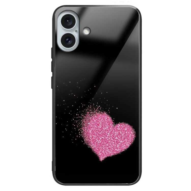 Für iPhone 16 Case Tempered Glass TPU Drop-Proof Phone Cover Pattern Printing - Style A