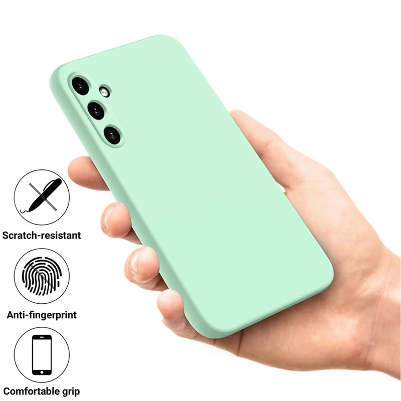 For Samsung Galaxy M35 5G Case Anti-Drop Liquid Silicone Phone Cover with Strap - Green