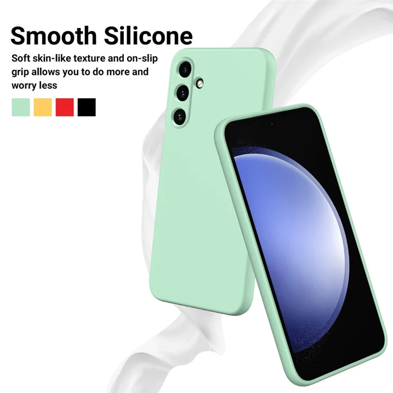 For Samsung Galaxy M35 5G Case Anti-Drop Liquid Silicone Phone Cover with Strap - Green