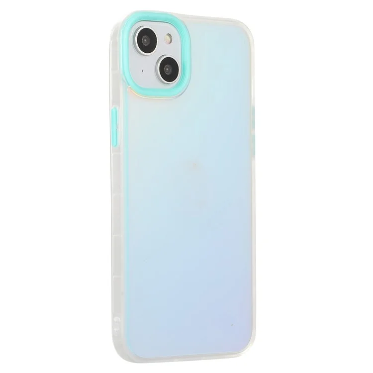 Protective Case for iPhone 14 Plus PC+TPU Laser Matte Phone Protector Anti-drop Shockproof Case - Cyan