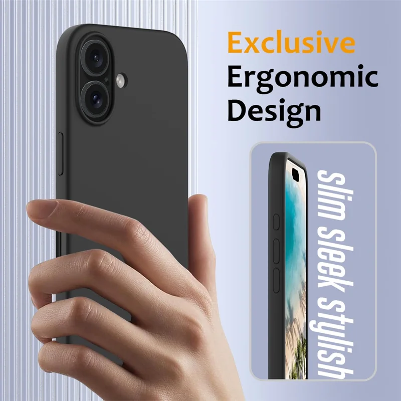 Custodia per iPhone 16 Plus Silicone Liquido Cover Telefono Compatibile con MagSafe - Nero