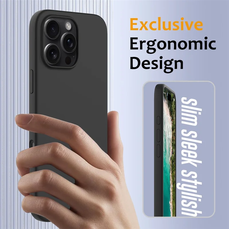 Per iPhone 16 Pro Custodia Magnetica Antishock Silicone Liquido Custodia Telefono - Nero