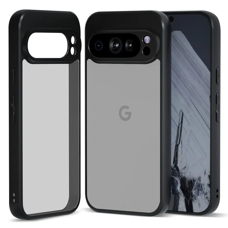 IBMRS Para Google Pixel 9 Pro XL Capa de Telefone TPU+PC Capa de Proteção Resistente a Choques - Preto Fosco