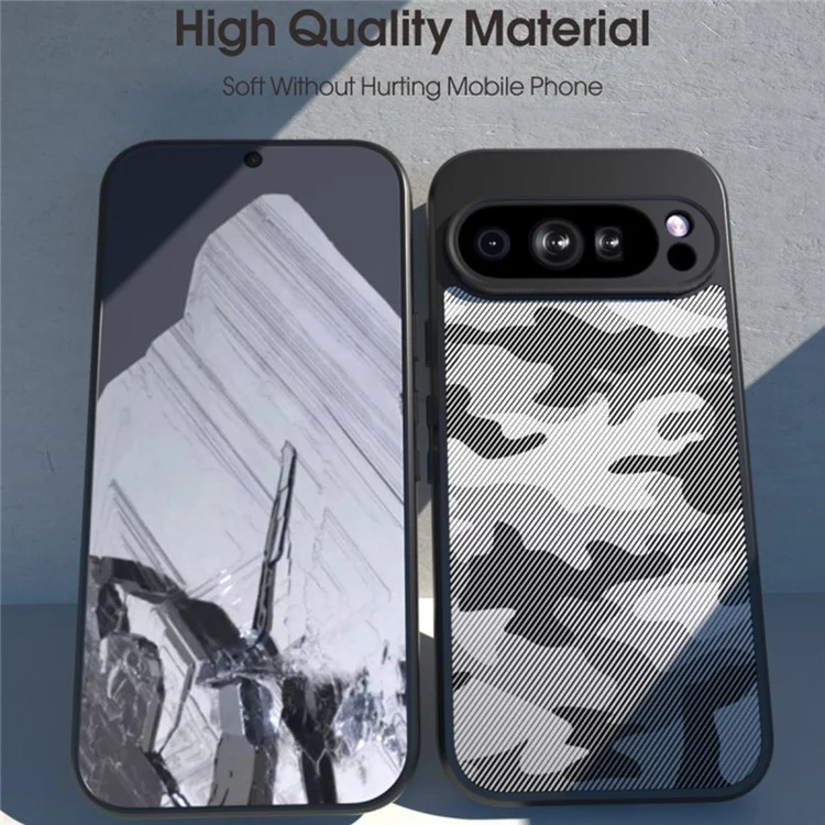 IBMRS Para Google Pixel 9 Pro XL Capa de Telefone TPU+PC Capa de Proteção Resistente a Choques - Preto Fosco