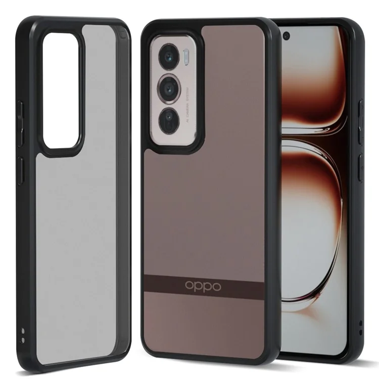IBMRS For Oppo Reno12 Pro 5G (Global) Case Soft TPU Hard PC Tough Armor Shockproof Phone Cover - Matte Black