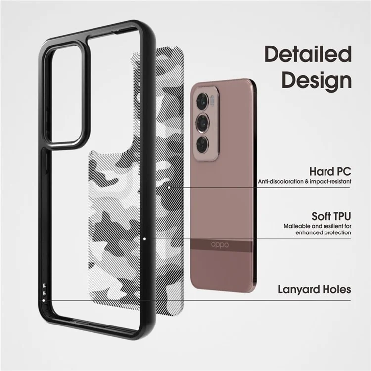 IBMRS For Oppo Reno12 Pro 5G (Global) Case Soft TPU Hard PC Tough Armor Shockproof Phone Cover - Matte Black