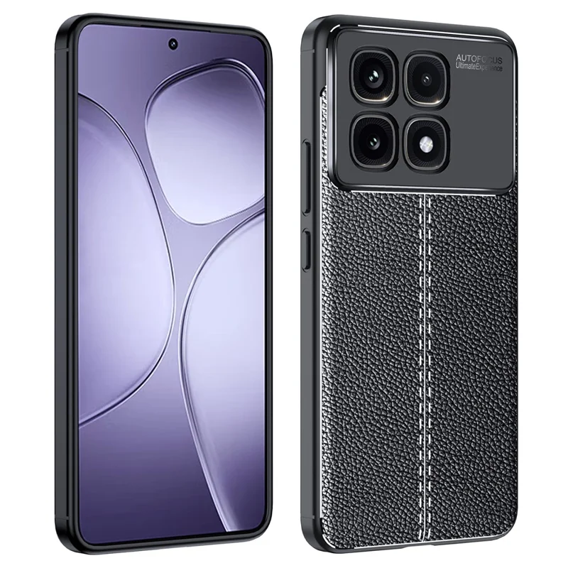 For Xiaomi Redmi K70 Ultra Case Litchi Texture TPU Flexible Phone Cover, Black