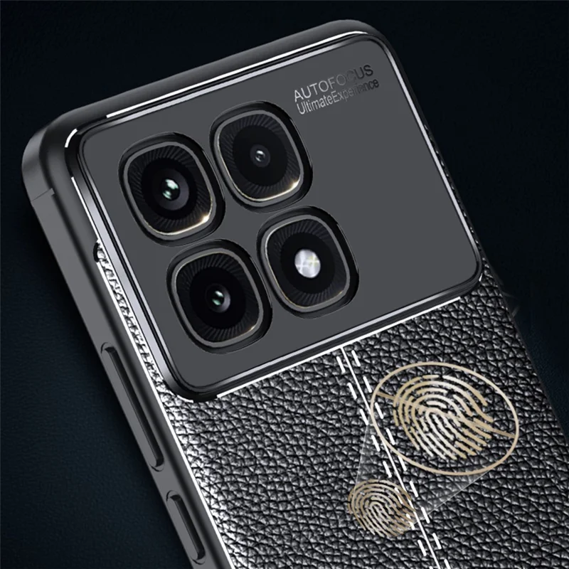 For Xiaomi Redmi K70 Ultra Case Litchi Texture TPU Flexible Phone Cover, Black
