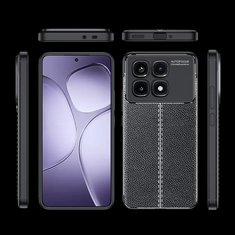For Xiaomi Redmi K70 Ultra Case Litchi Texture TPU Flexible Phone Cover, Black