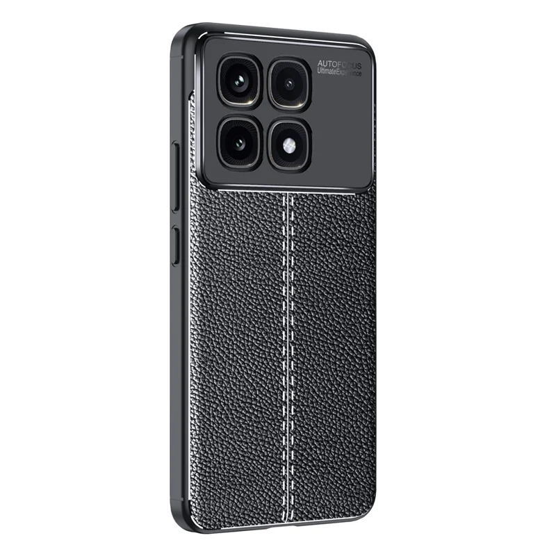 For Xiaomi Redmi K70 Ultra Case Litchi Texture TPU Flexible Phone Cover, Black