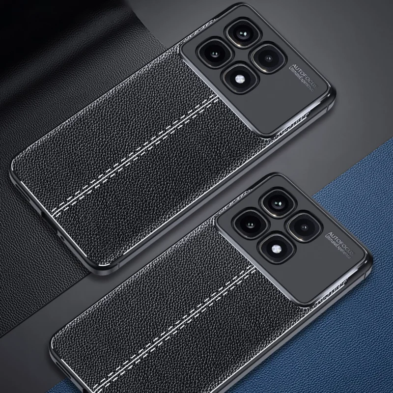 For Xiaomi Redmi K70 Ultra Case Litchi Texture TPU Flexible Phone Cover, Black