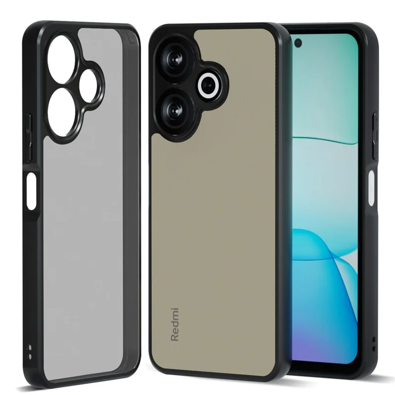 IBMRS For Xiaomi Redmi 13 5G  /  4G Case Hybrid 2 in 1 Soft TPU Hard PC Phone Cover - Matte Black