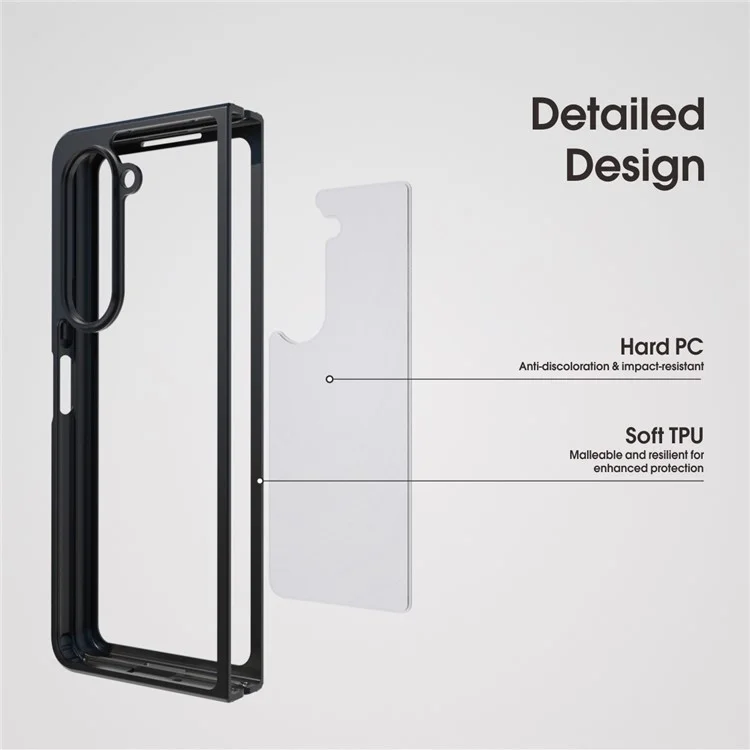 IBMRS для Samsung Galaxy Z Fold6 5G Чехол TPU + PC Non-Slip Rugged Tough Phone Cover - Matte Black