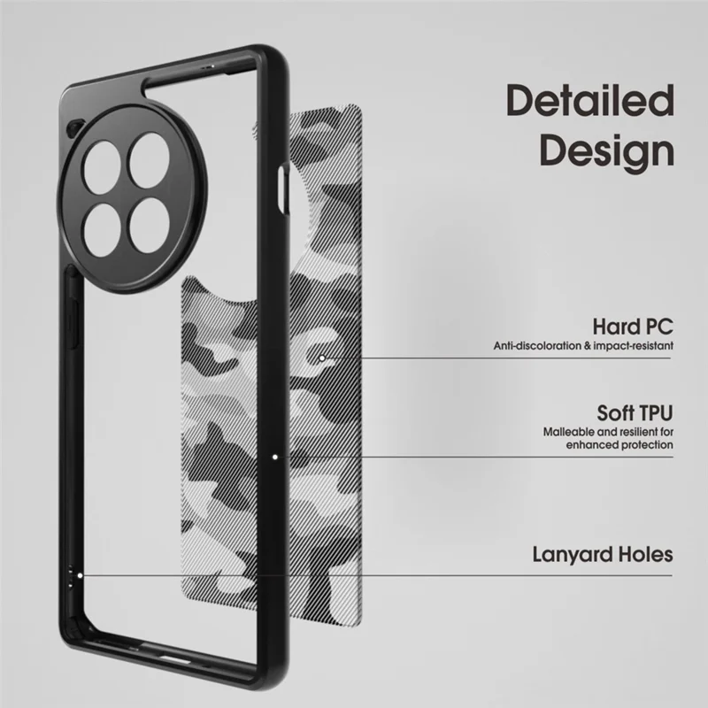 IBMRS For OnePlus Ace 3 Pro 5G Case Protective Hybrid TPU + PC Phone Cover - Matte Black