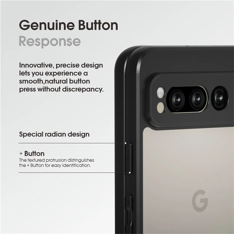 IBMRS Для чехла Google Pixel Fold Case TPU + PC Dual Layer Shockproof Phone Cover - Transparent Black