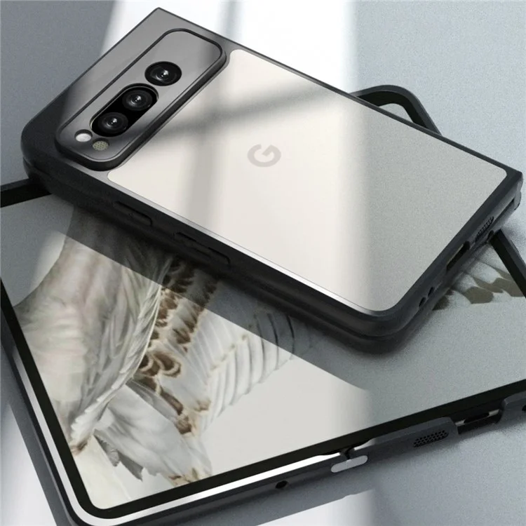 IBMRS Для чехла Google Pixel Fold Case TPU + PC Dual Layer Shockproof Phone Cover - Transparent Black