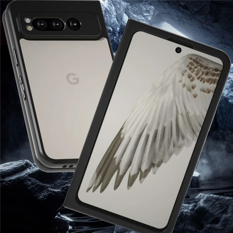 IBMRS Для чехла Google Pixel Fold Case TPU + PC Dual Layer Shockproof Phone Cover - Transparent Black