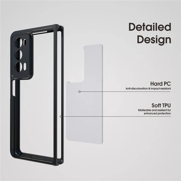 IBMRS For Honor Magic V2 5G Case Protective Hybrid TPU + PC Phone Cover - Preto Transparente