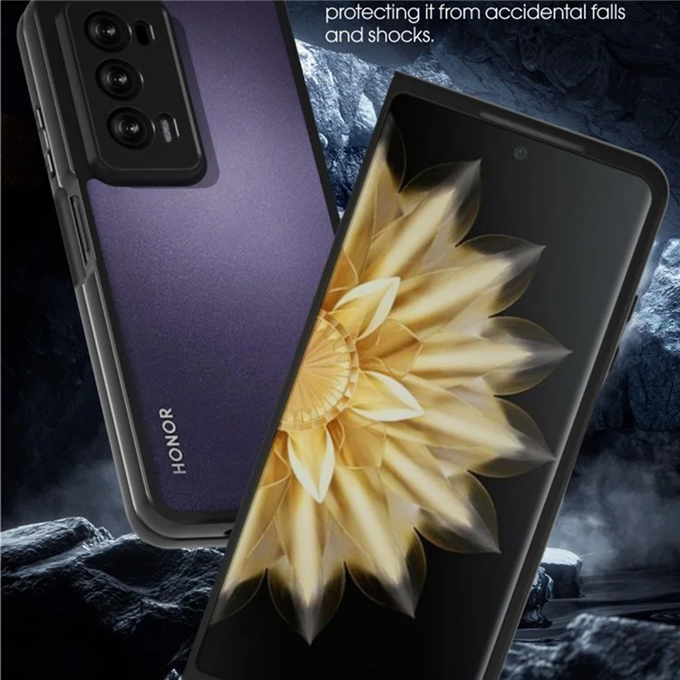 IBMRS For Honor Magic V2 5G Case Protective Hybrid TPU + PC Phone Cover - Preto Transparente