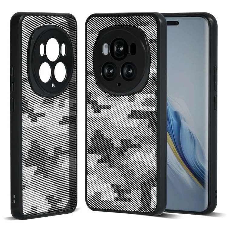 IBMRS For Honor Magic6 Pro 5G Étui TPU + PC Airbag Anti-Drop Cover Phone - Camouflage en grille