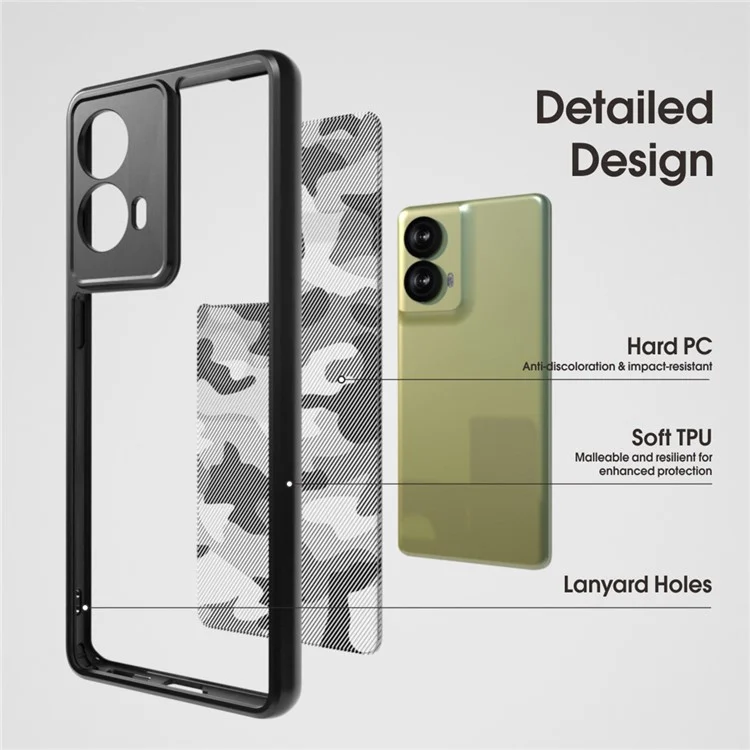 IBMRS For Motorola Moto G85 5G / S50 Neo 5G Case TPU + PC Drop Protection Phone Cover - Matte Black