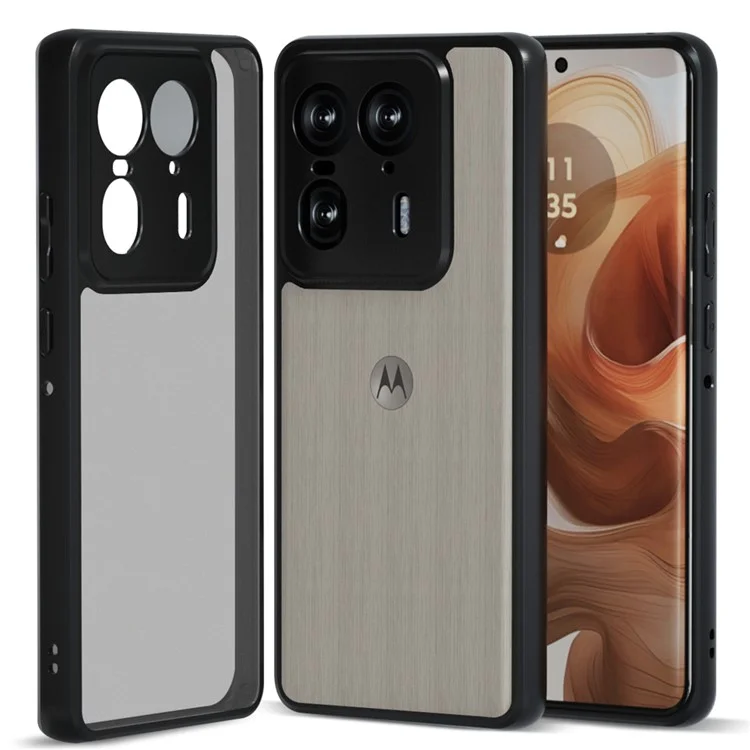 IBMRS para Motorola Moto X50 Ultra 5G / Edge 50 Ultra 5G Funda TPU + PC Diseño Híbrido Funda Protectora - Negro Mate