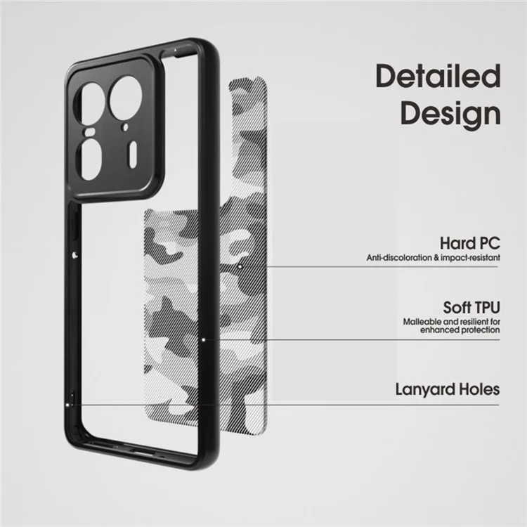 IBMRS para Motorola Moto X50 Ultra 5G / Edge 50 Ultra 5G Funda TPU + PC Diseño Híbrido Funda Protectora - Negro Mate