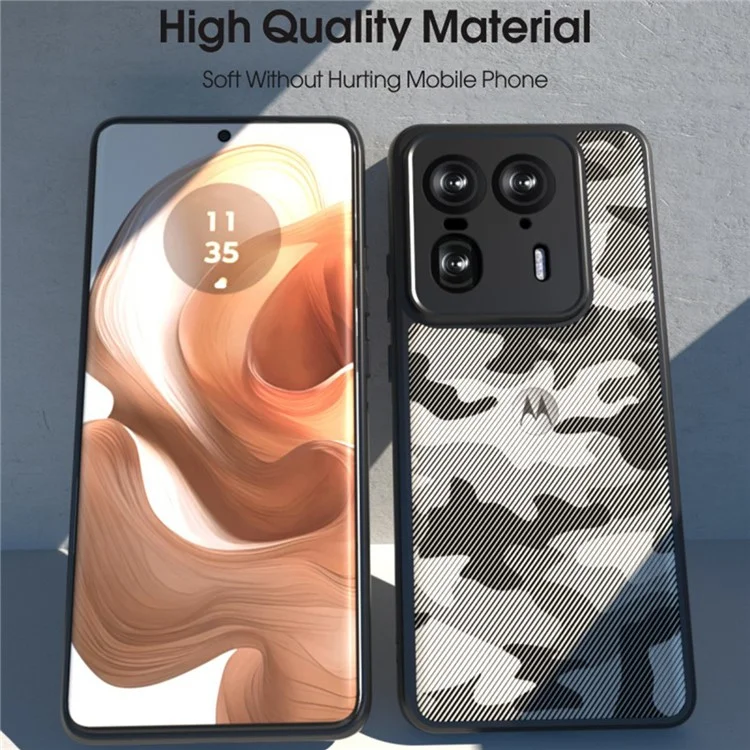 IBMRS para Motorola Moto X50 Ultra 5G / Edge 50 Ultra 5G Funda TPU + PC Diseño Híbrido Funda Protectora - Negro Mate