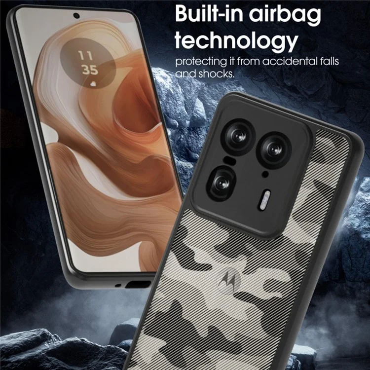 IBMRS para Motorola Moto X50 Ultra 5G / Edge 50 Ultra 5G Funda TPU + PC Diseño Híbrido Funda Protectora - Negro Mate