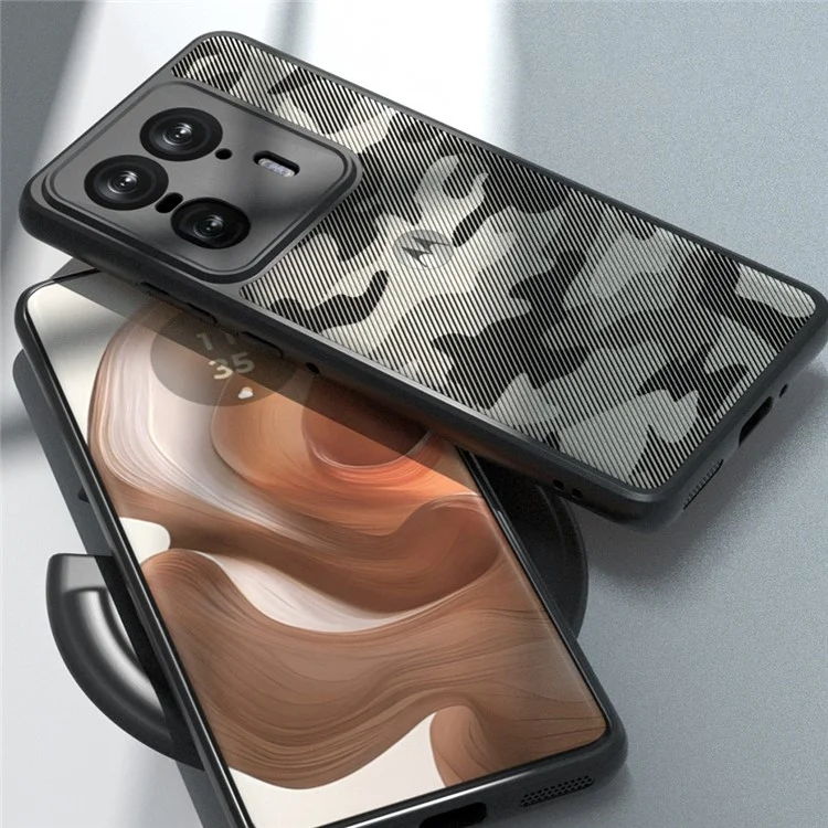 IBMRS para Motorola Moto X50 Ultra 5G / Edge 50 Ultra 5G Funda TPU + PC Diseño Híbrido Funda Protectora - Negro Mate